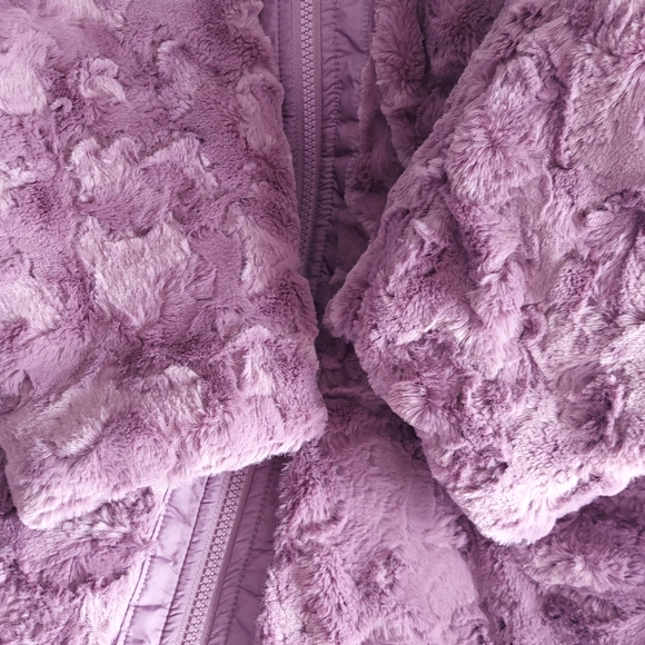 SOLD!! North Face Mossbud Swirl Pikes Purple Reversible Jacket Girls XL (18) NWT - Picture 15 of 16